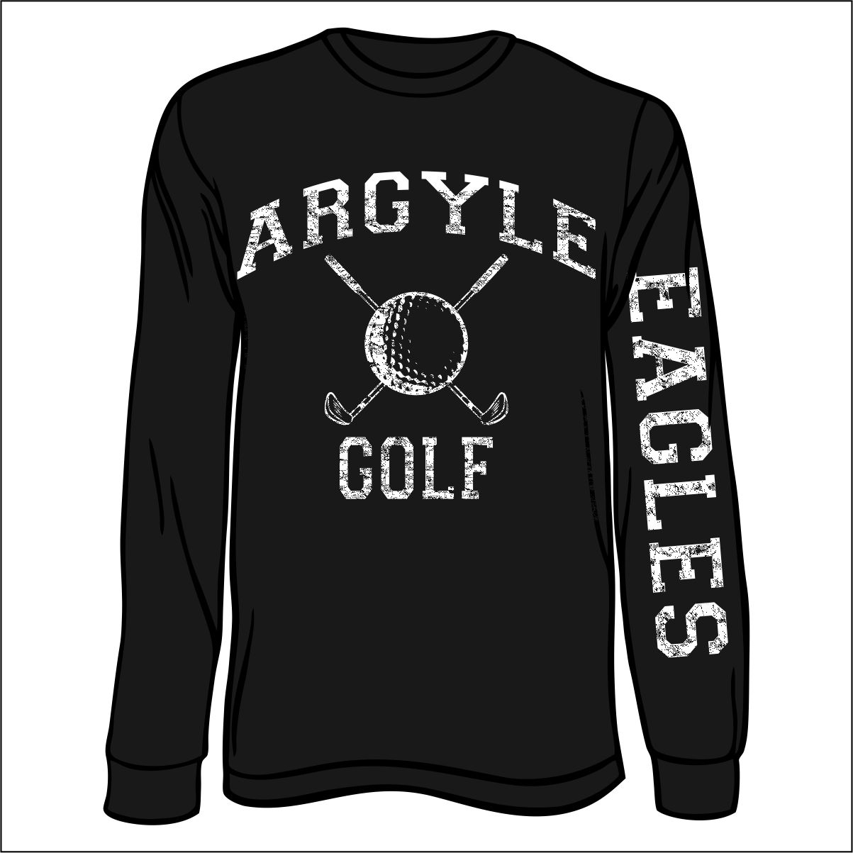 Argyle Golf Team long sleeve comfort color t-shirt - FlipDog Clothing