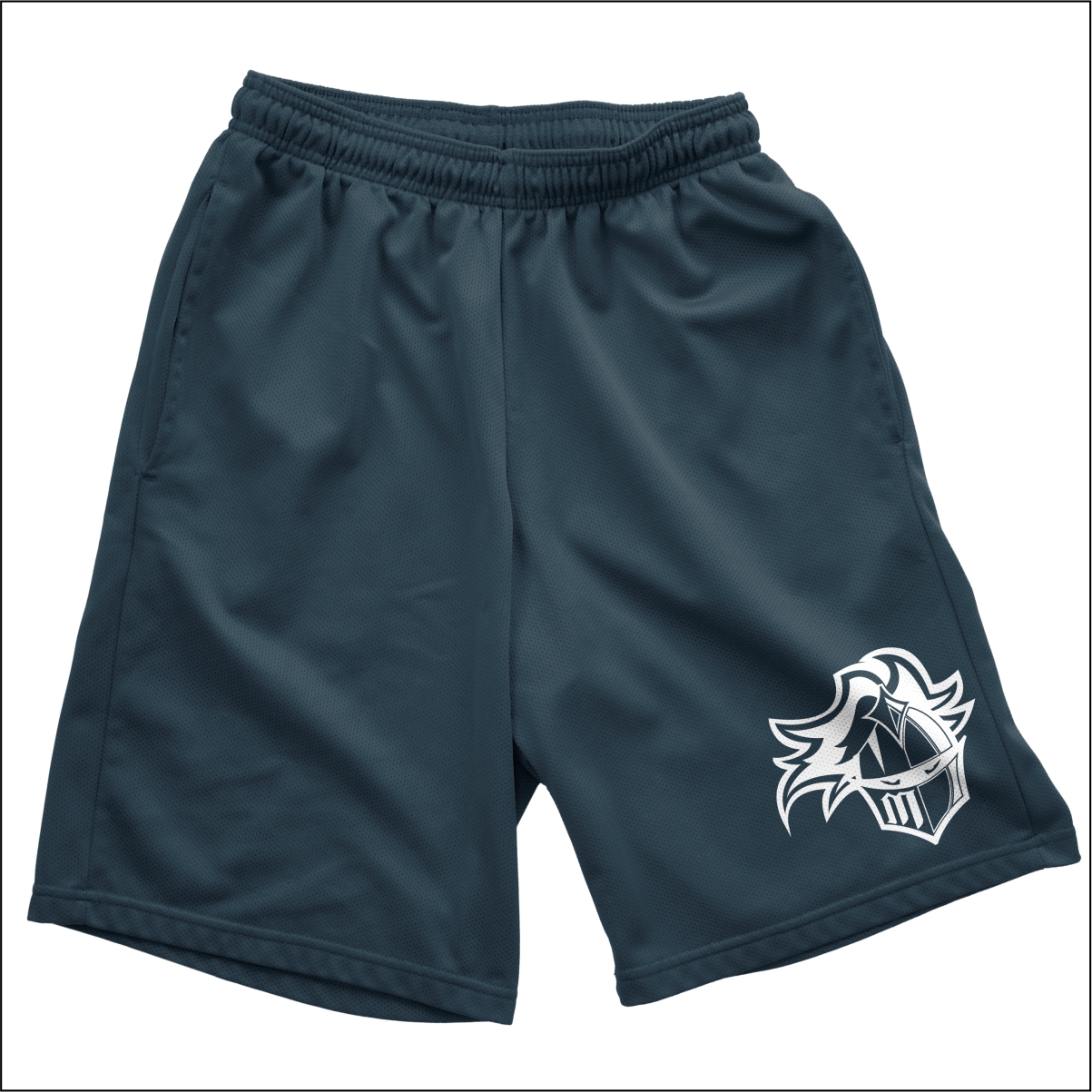 navy blue fleece shorts