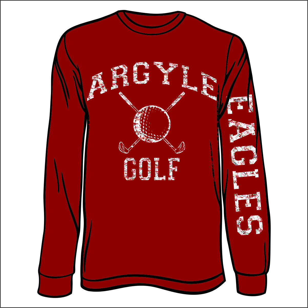 Argyle Golf Team long sleeve comfort color tshirt FlipDog Sportswear