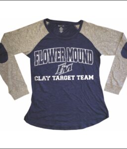 Flower Mound Clay Target Team preppy patch ls tee