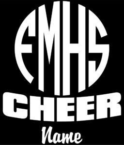 Flower Mound Cheerleader Circle Monogram Decal