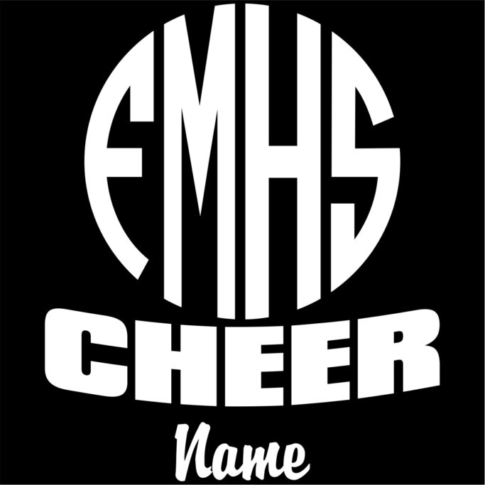 Flower Mound Cheerleader Circle Monogram Decal