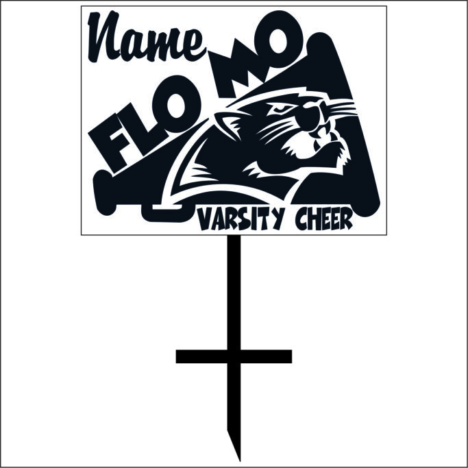 Flower Mound Cheerleader Yard Sign