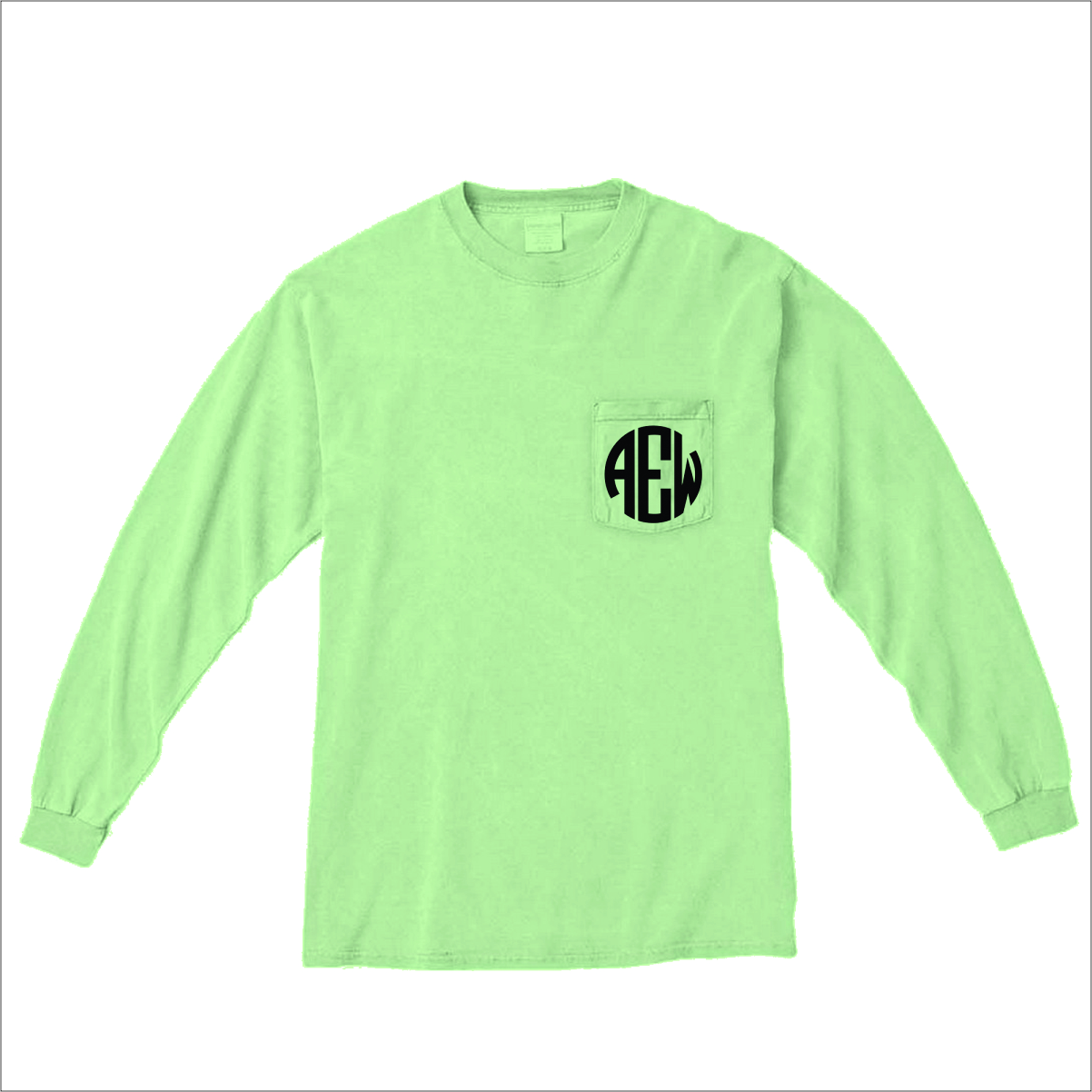 Custom Monogram Initial Comfort Color Long Sleeve T Shirt