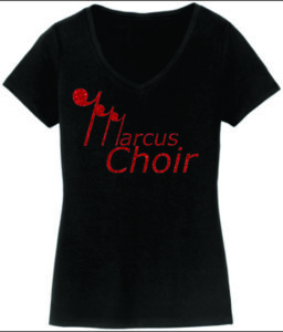 Marcus Choir Ladies Fit Glitter Design V-Neck T-Shirt