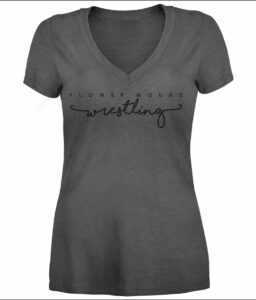 Flower Mound Wrestling Ladies V-Neck with Glitter Imprint