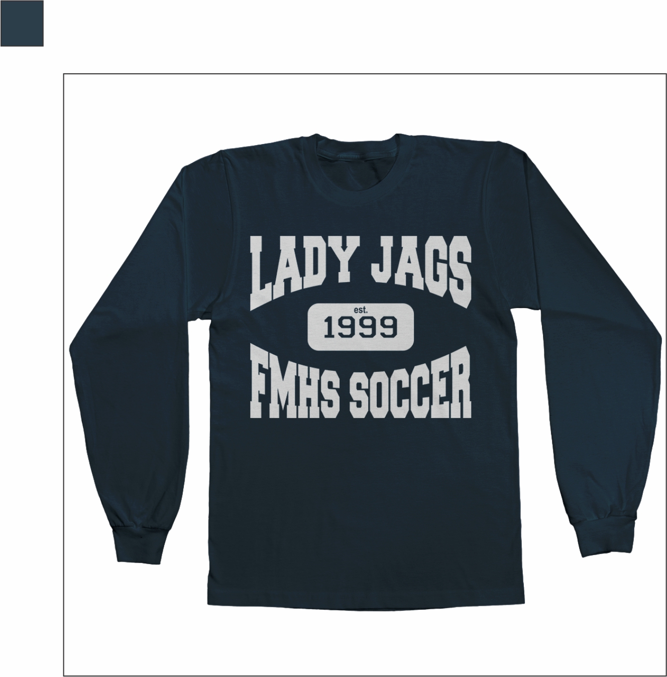 Lady Jag Soccer Long Sleeve Navy Comfort Color T Shirt Flipdog