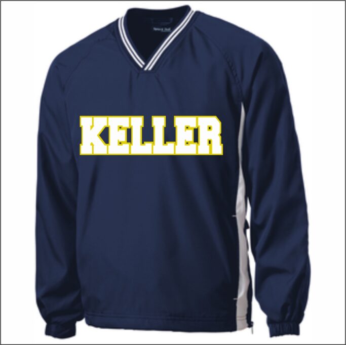**OPTIONAL** KELLER CHEER NAVY V NECK PARENT WIND SHIRT