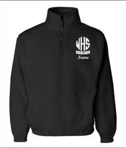 WYLIE CHEER 1/4 ZIP BLACK FLEECE **OPTIONAL**