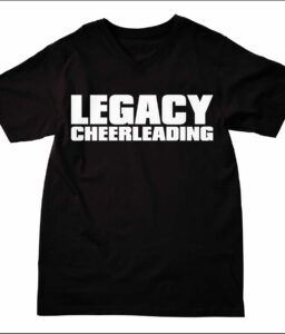 LEGACY CHEERLEADING BLACK V-NECK T-SHIRT **REQUIRED**
