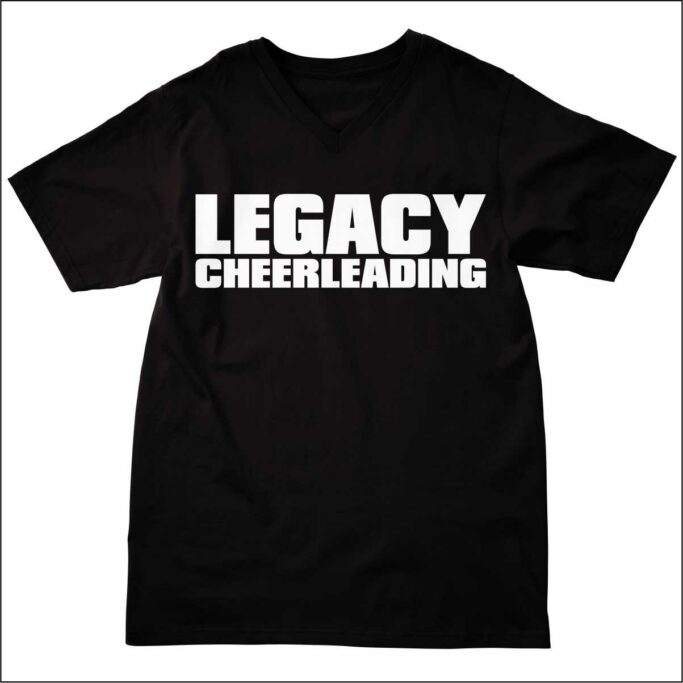 LEGACY CHEERLEADING BLACK V-NECK T-SHIRT **REQUIRED**