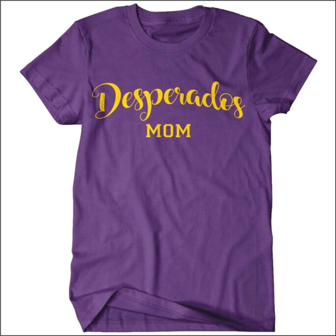 DESPERADOS 100% COTTON PURPLE T-SHIRT WITH GLITTER IMPRINT