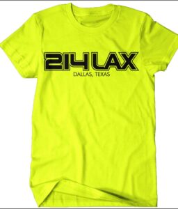 214 LACROSSE SHORT SLEEVE NEON YELLOW T-SHIRT WITH FRONT IMPRINT