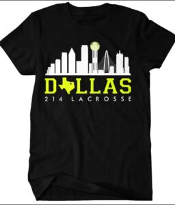 214 LACROSSE SHORT SLEEVE BLACK T-SHIRT WITH FRONT SKYLINE LOGO IMPRINT