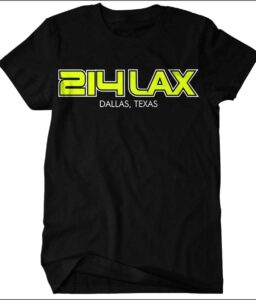 214 LACROSSE SHORT SLEEVE BLACK T-SHIRT WITH FRONT IMPRINT