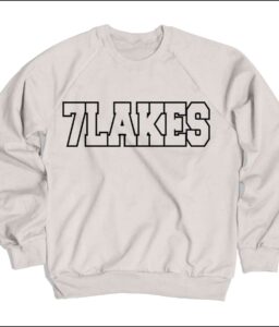SEVEN LAKES CHEER WHITE COMFORT WASH CREW NECK SWEATSHIRT