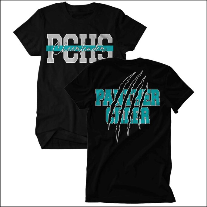 **REQUIRED** PANTHER CREEK CHEER BLACK T-SHIRT