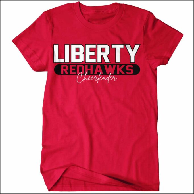 LIBERTY HIGH SCHOOL CHEER RED T-SHIRT **REQUIRED**