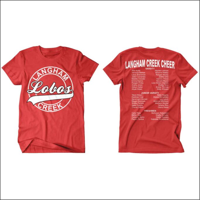 **REQUIRED** LANGHAM CREEK CHEER RED ROSTER T-SHIRT