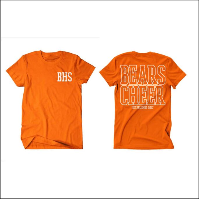 **REQUIRED** BRIDGELAND CHEER ORANGE DRY-FIT T-SHIRT