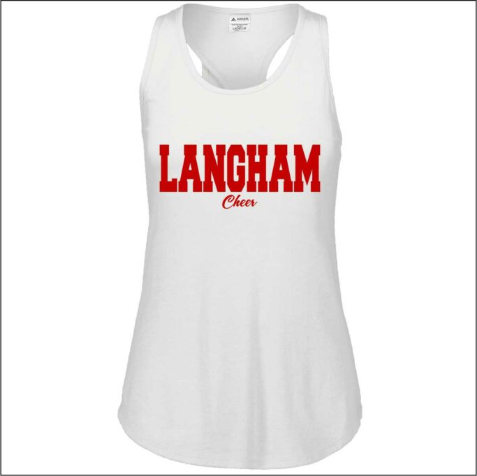 **REQUIRED** LANGHAM CREEK CHEER WHITE TANK TOP