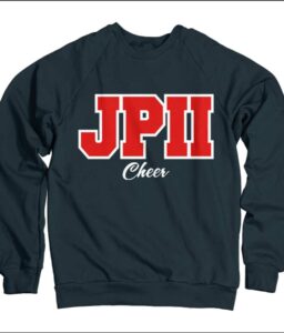 JPII Cheerleader CARDINAL CHEER NAVY APPLIQUE SWEATSHIRT **OPTIONAL**