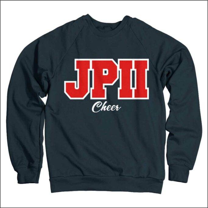 JPII Cheerleader CARDINAL CHEER NAVY APPLIQUE SWEATSHIRT **OPTIONAL**