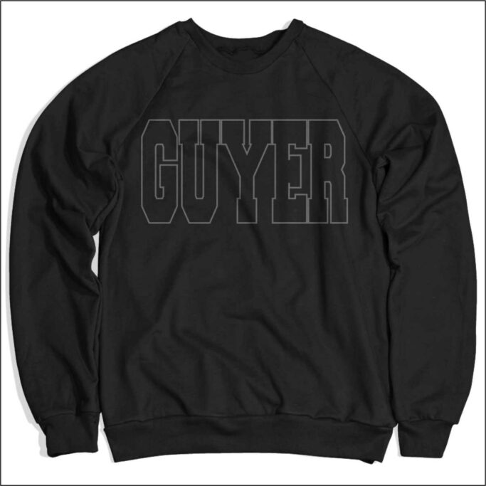 GUYER BLACK COMFORT WASH SWEATSHIRT WITH EMBROIDERY