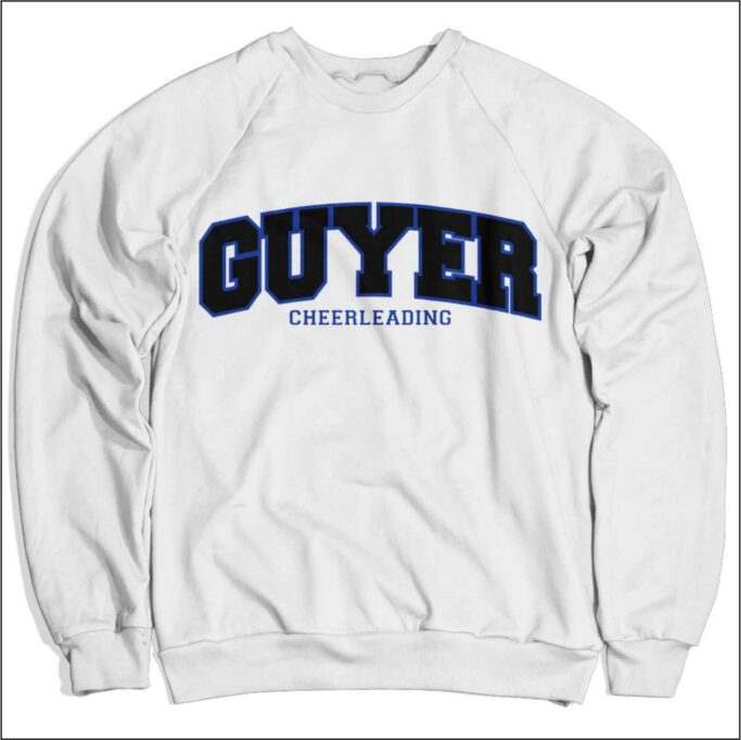 GUYER WHITE COMFORT WASH SWEATSHIRT WITH APPLIQUE