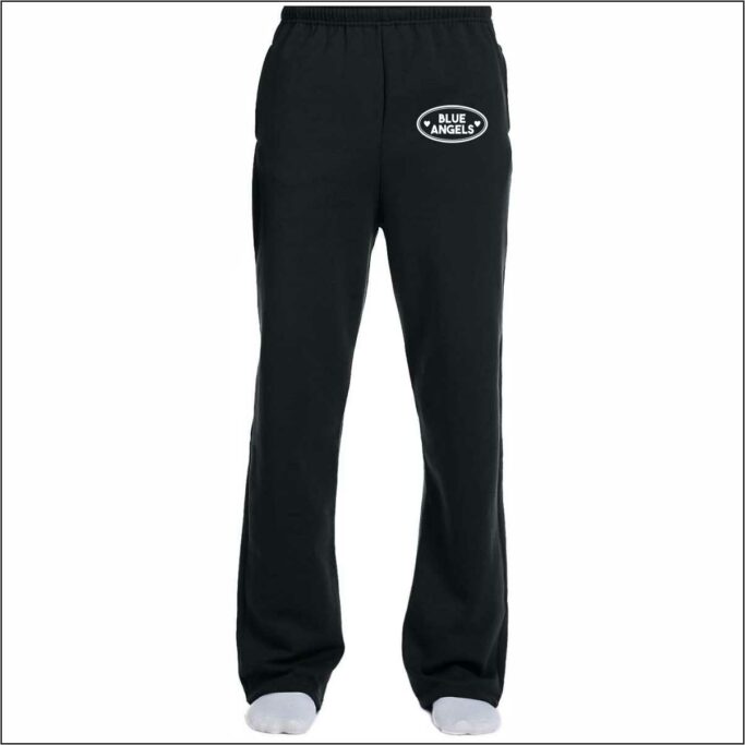 LITTLE ELM BLUE ANGELS BLACK OPEN BOTTOM SWEATPANTS **OPTIONAL**