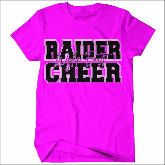 **REQUIRED** WYLIE EAST CHEER NEON PINK T-SHIRT