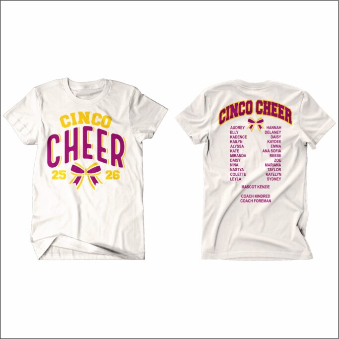 CINCO RANCH JR. HIGH CHEER ROSTER T-SHIRT