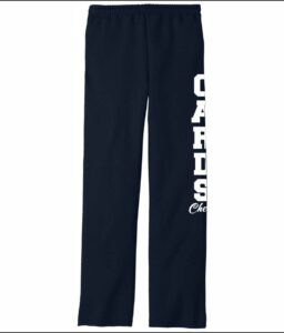 JPII Cheerleader CARDINAL CHEER NAVY OPEN BOTTOM SWEATPANTS **OPTIONAL**