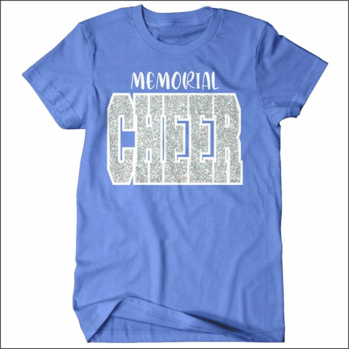 MEMORIAL HIGH SCHOOL CHEER MYSTIC BLUE COMFORT COLOR T-SHIRT **REQUIRED**