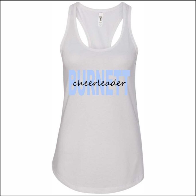 **REQUIRED** BURNETT JUNIOR HIGH CHEER WHITE TANK TOP