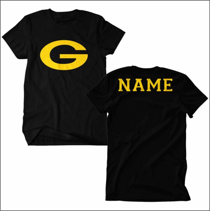 GRIFFIN ATHLETICS DRI FIT SHORT SLEEVE BLACK T-SHIRT WITH PERSONALIZATION