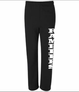 BERKNER RAMBLERS BLACK OPEN BOTTOM SWEATPANTS