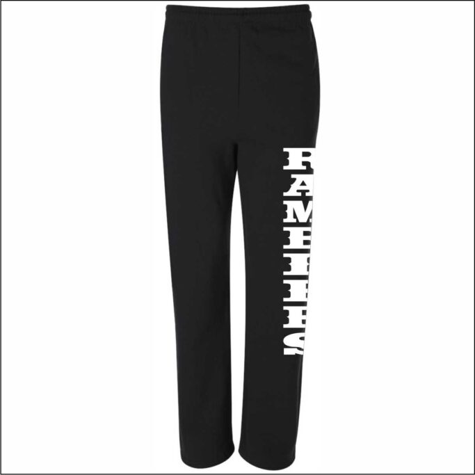 BERKNER RAMBLERS BLACK OPEN BOTTOM SWEATPANTS