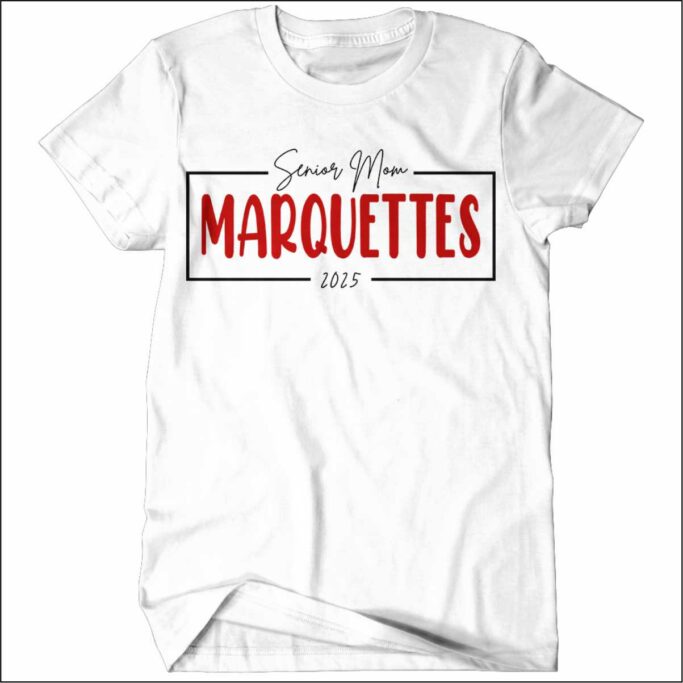 MARCUS MARQUETTE WHITE SENIOR MOM T-SHIRT