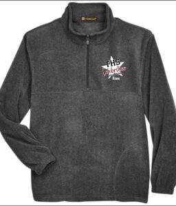 TIMBERVIEW 1/4 ZIP BLACK FLEECE WITH APPLIQUE LETTERING