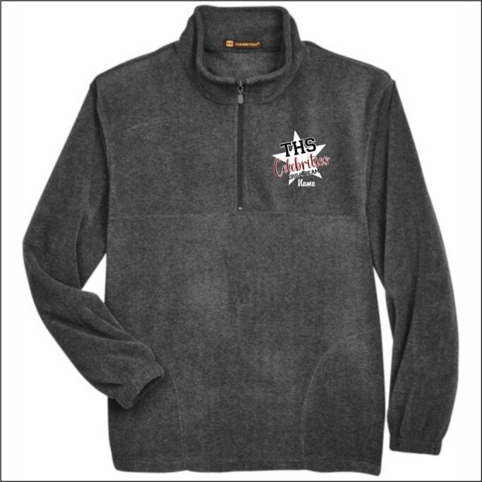 TIMBERVIEW 1/4 ZIP BLACK FLEECE WITH APPLIQUE LETTERING