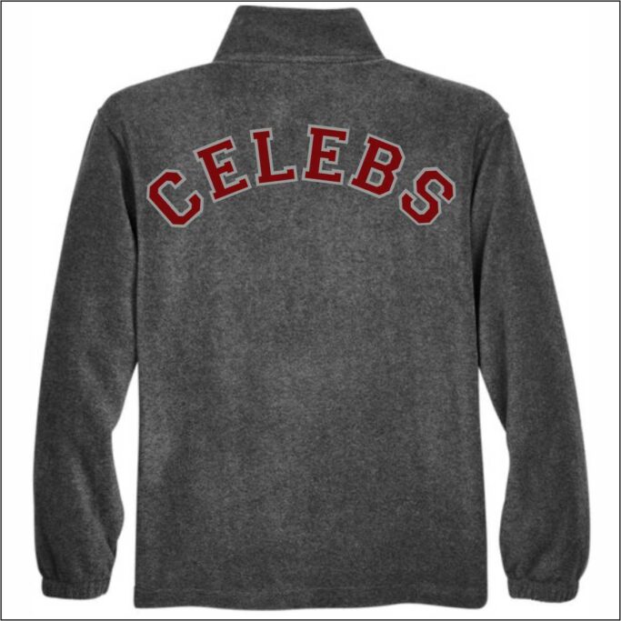 TIMBERVIEW 1/4 ZIP BLACK FLEECE WITH APPLIQUE LETTERING - Image 2