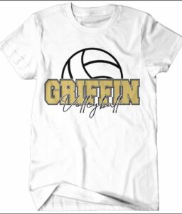 GRIFFIN ATHLETICS WHITE VOLLEYBALL DRIFIT T-SHIRT
