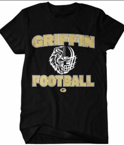 GRIFFIN ATHLETICS BLACK FOOTBALL DRIFIT T-SHIRT