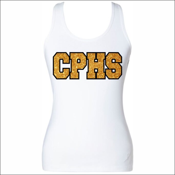 **REQUIRED DAY 1** CY PARK HIGH SCHOOL CHEER WHITE RACER BACK TANK
